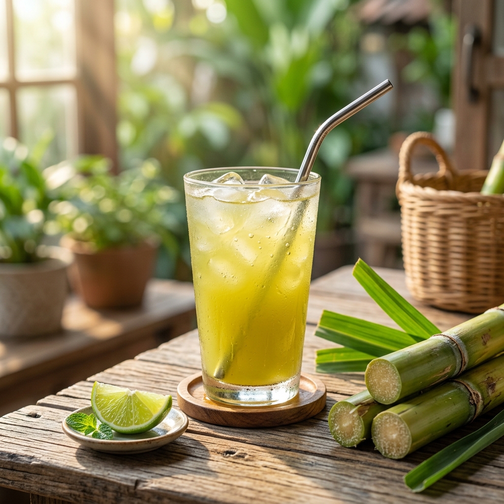 Ly nước mía tươi mát